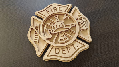 C263-Fire Department Layered Scroll Saw Pattern - Alex Fox Patterns