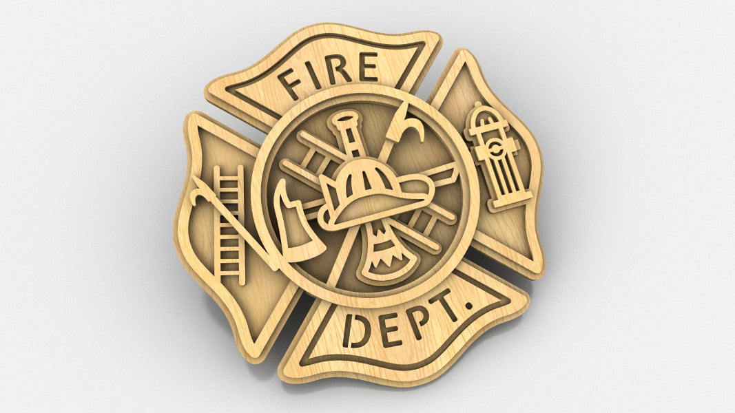 C263-Fire Department Layered Scroll Saw Pattern - Alex Fox Patterns