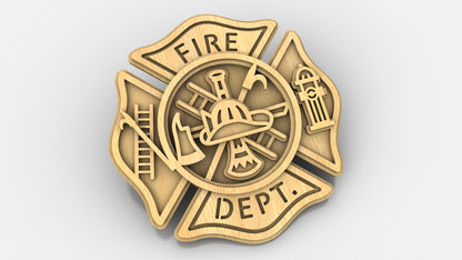 C263-Fire Department Layered Scroll Saw Pattern - Alex Fox Patterns