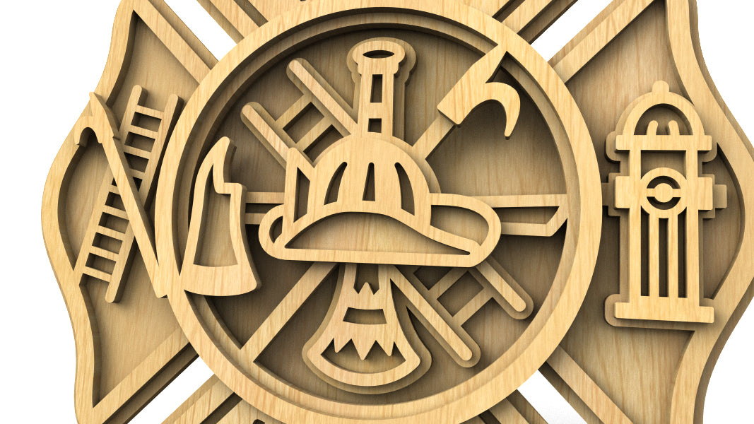 C263-Fire Department Layered Scroll Saw Pattern - Alex Fox Patterns