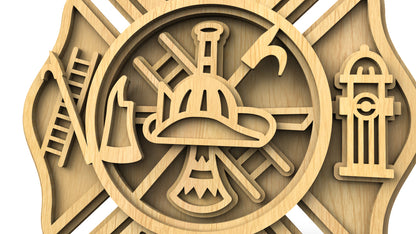 C263-Fire Department Layered Scroll Saw Pattern - Alex Fox Patterns
