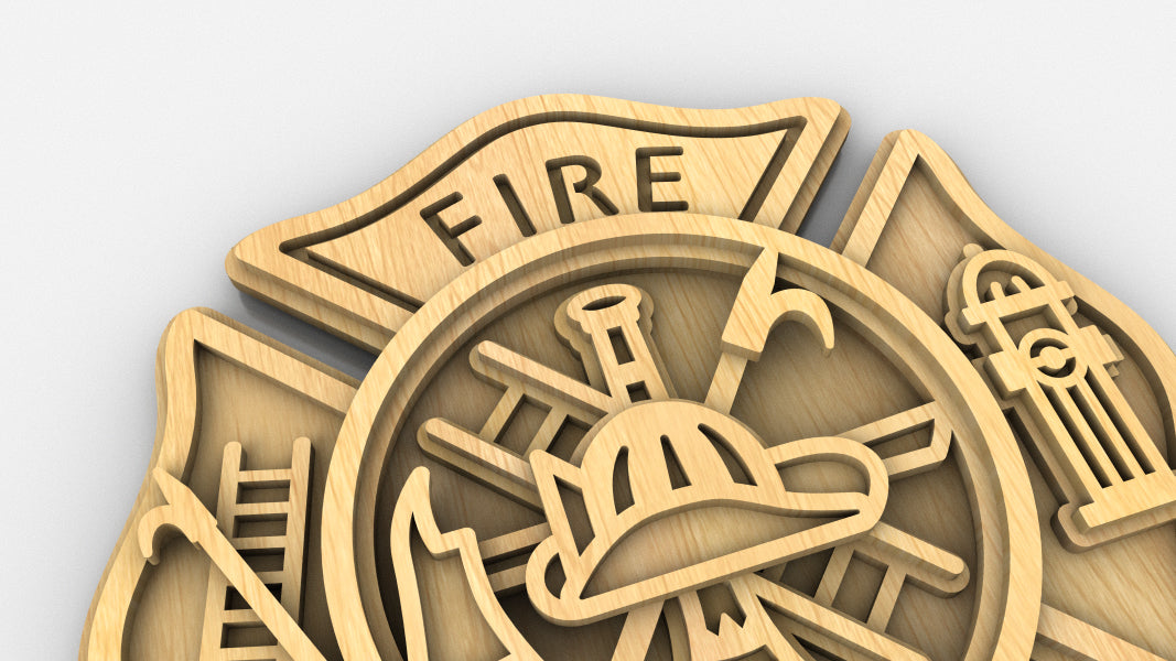 C263-Fire Department Layered Scroll Saw Pattern - Alex Fox Patterns