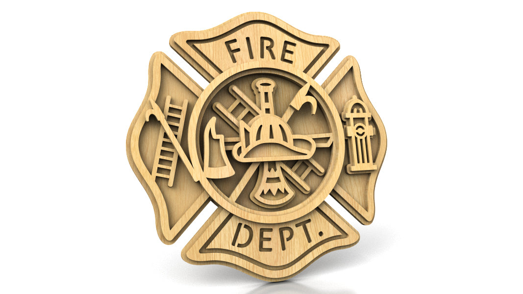 C263-Fire Department Layered Scroll Saw Pattern - Alex Fox Patterns