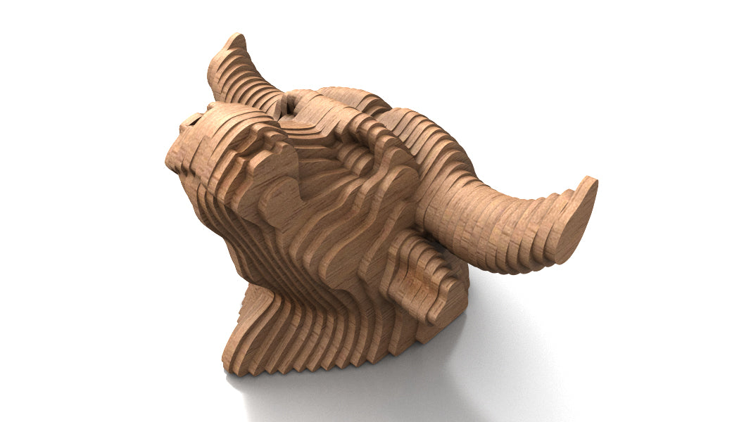 C266-Bull Scroll Saw Pattern - Alex Fox Patterns
