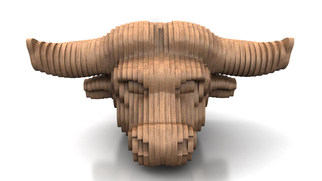C266-Bull Scroll Saw Pattern - Alex Fox Patterns