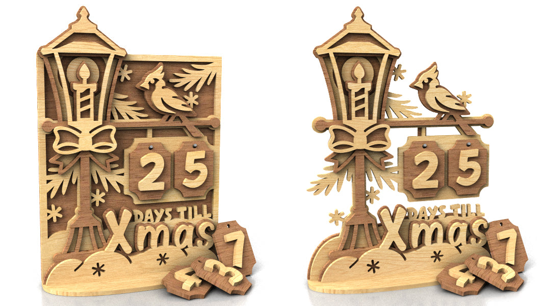 C269-Christmas Calendar Layered Scroll Saw Pattern - Alex Fox Patterns