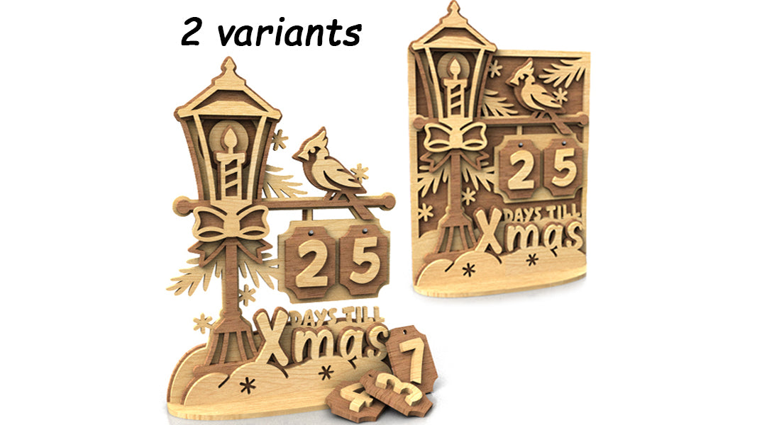 C269-Christmas Calendar Layered Scroll Saw Pattern - Alex Fox Patterns