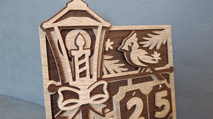 C269-Christmas Calendar Layered Scroll Saw Pattern - Alex Fox Patterns