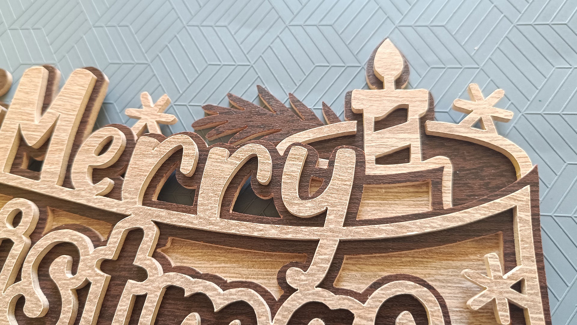 C271-Merry Christmas Layered Scroll Saw Pattern - Alex Fox Patterns