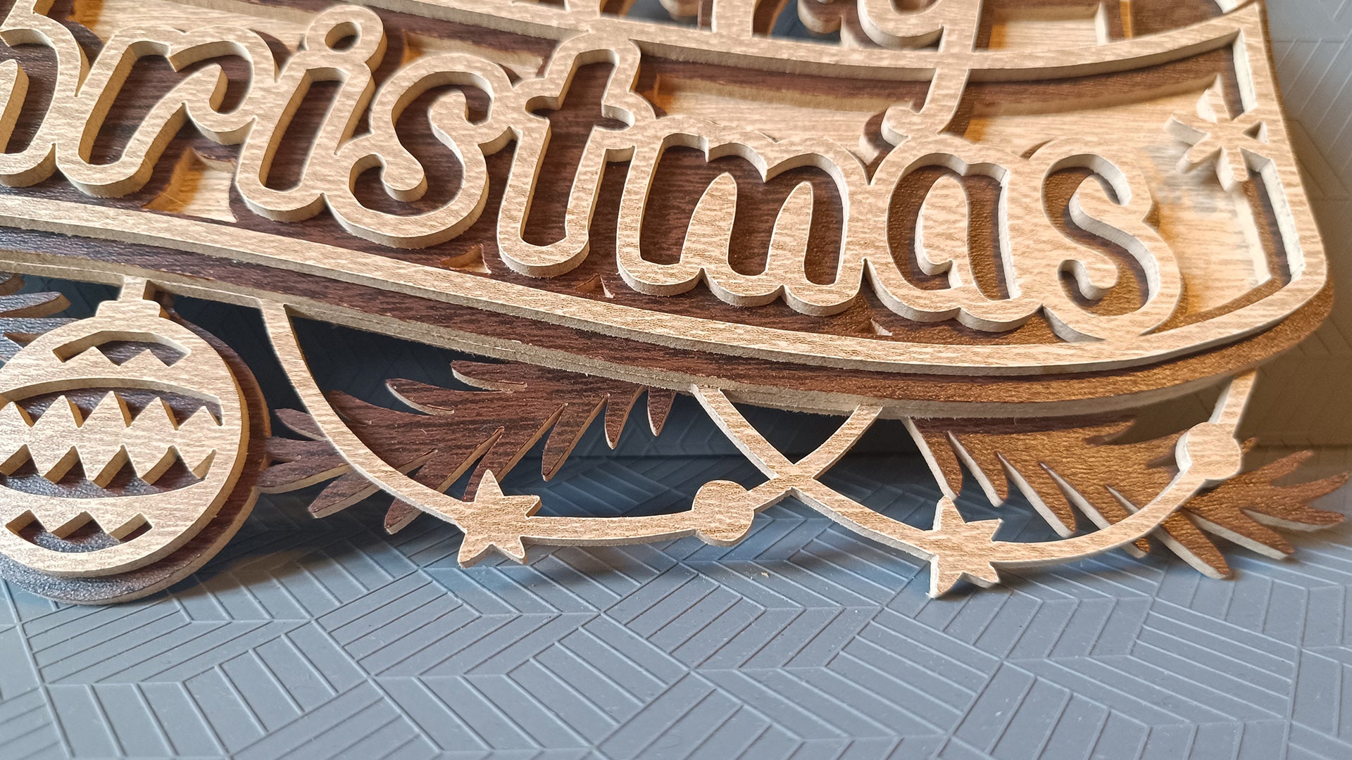 C271-Merry Christmas Layered Scroll Saw Pattern - Alex Fox Patterns