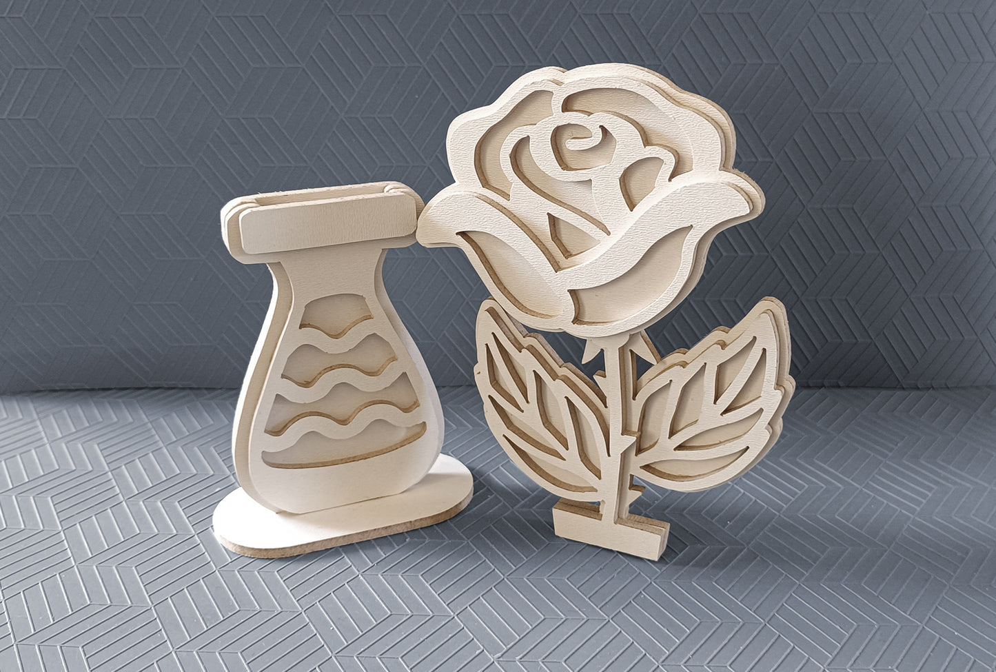 C274-Flower Set Layered Scroll Saw Patterns - Alex Fox Patterns