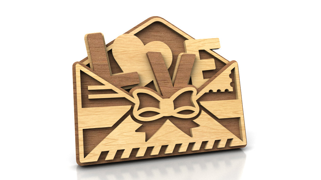 C276-Love Letter Layered Scroll Saw Pattern - Alex Fox Patterns