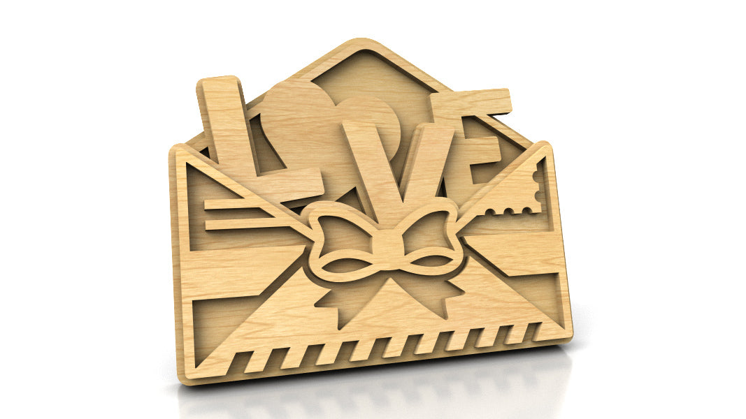 C276-Love Letter Layered Scroll Saw Pattern - Alex Fox Patterns