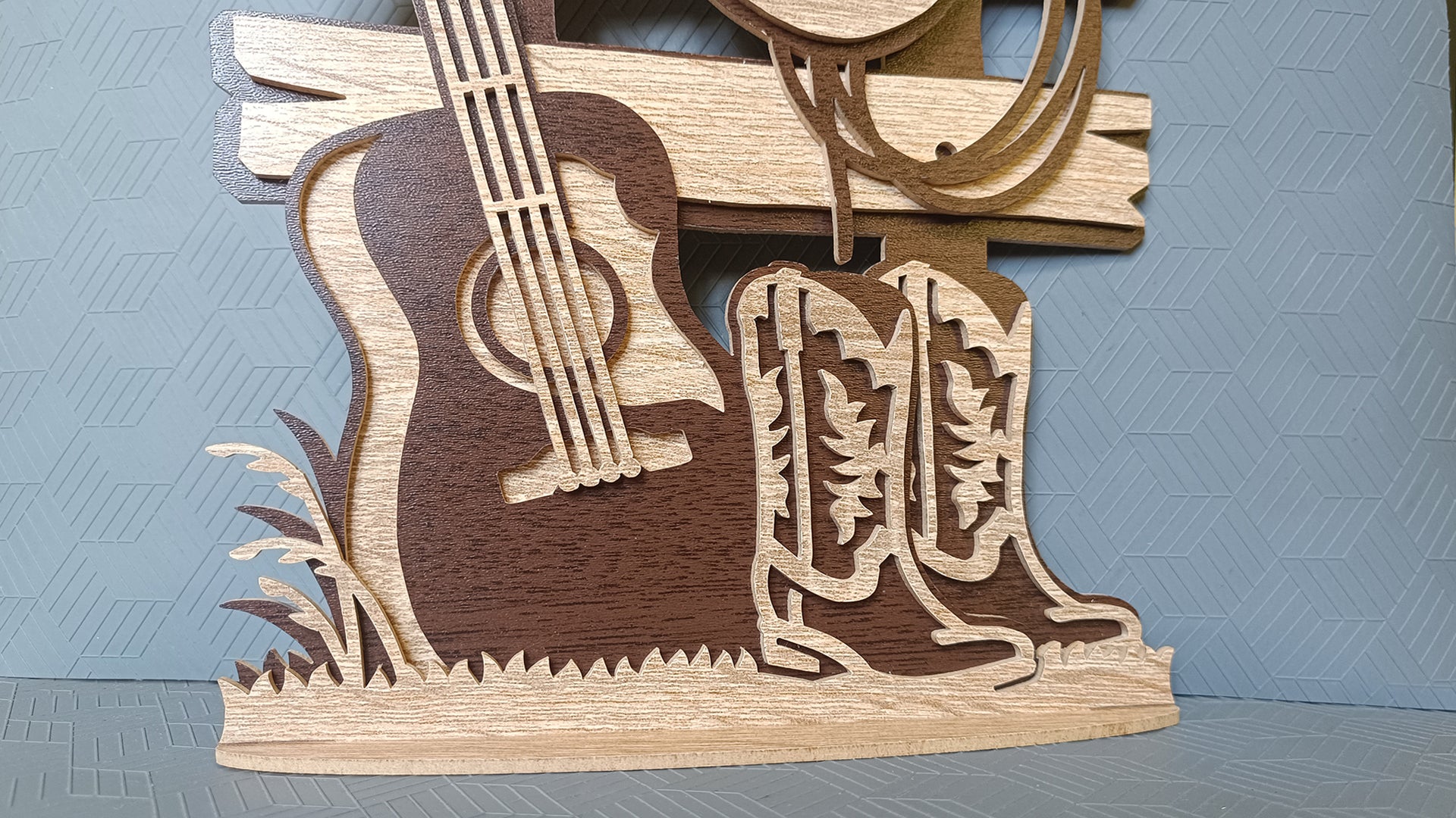 C278-Country Music Layered Scroll Saw Pattern - Alex Fox Patterns