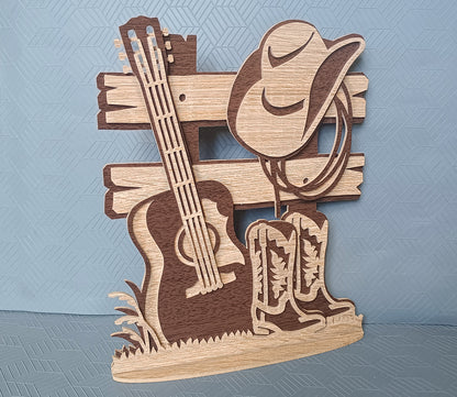 C278-Country Music Layered Scroll Saw Pattern - Alex Fox Patterns