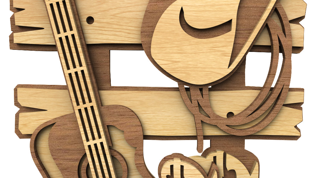 C278-Country Music Layered Scroll Saw Pattern - Alex Fox Patterns
