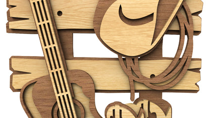 C278-Country Music Layered Scroll Saw Pattern - Alex Fox Patterns