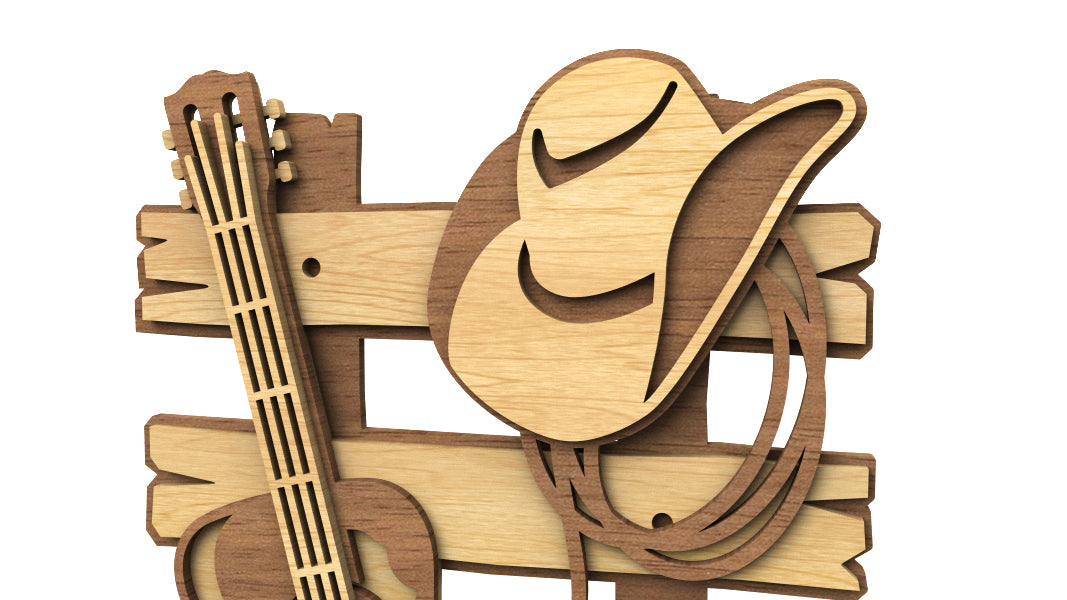 C278-Country Music Layered Scroll Saw Pattern - Alex Fox Patterns