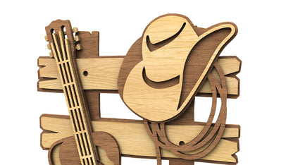 C278-Country Music Layered Scroll Saw Pattern - Alex Fox Patterns