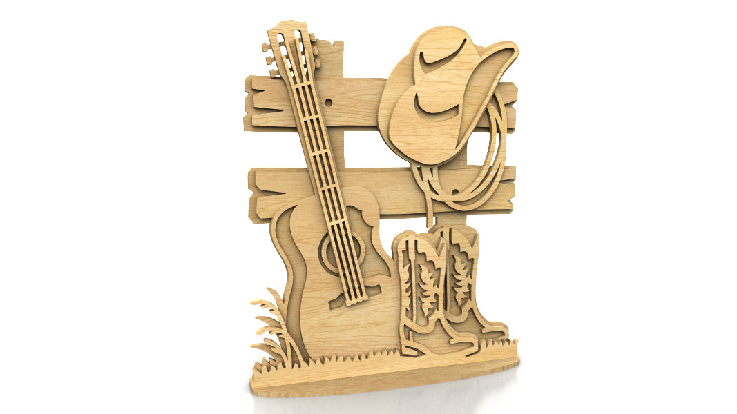 C278-Country Music Layered Scroll Saw Pattern — Alex Fox Patterns C278-Country Music Layered Scroll Saw Pattern — Alex Fox Patterns