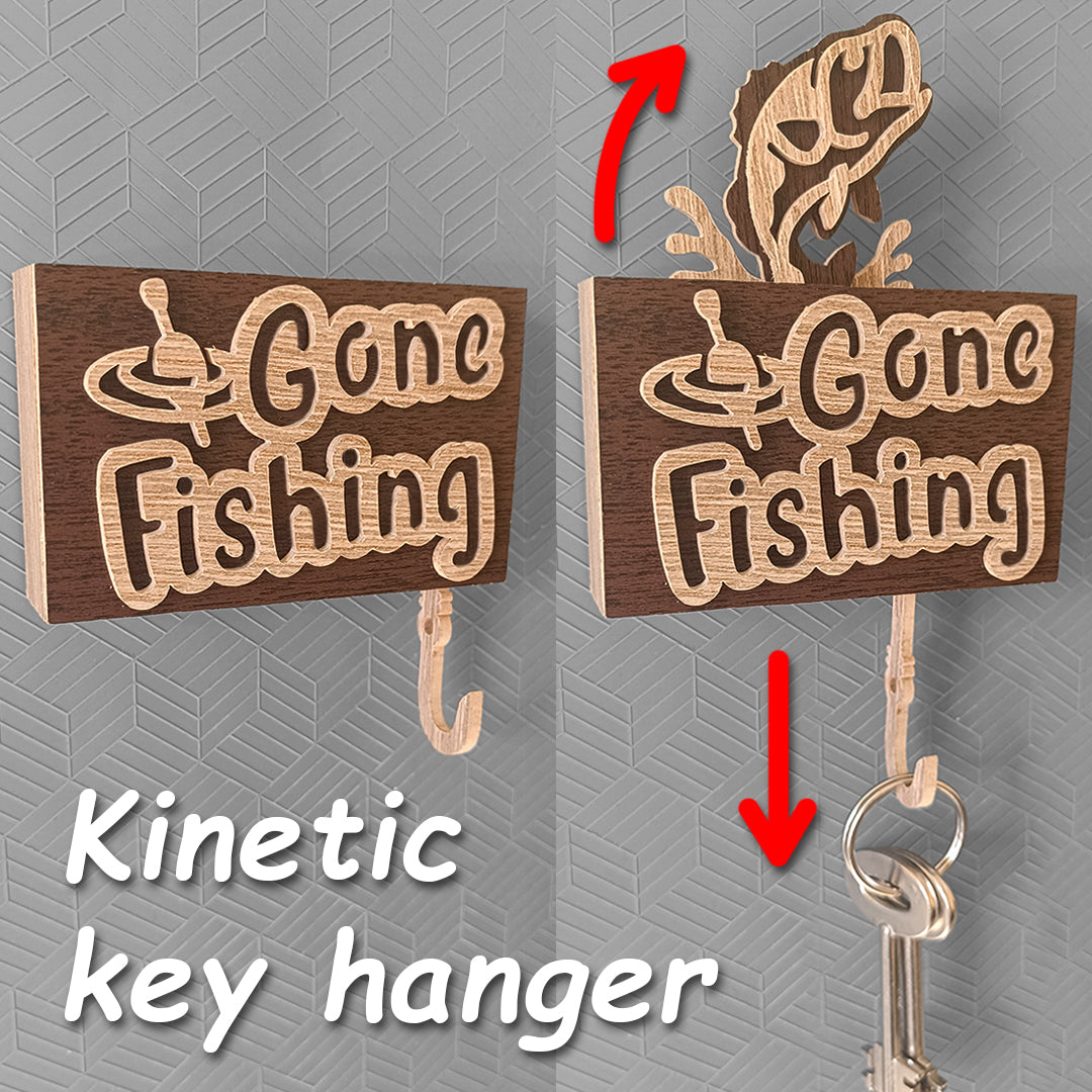 C280-Kinetic Key Hanger Scroll Saw Pattern - Alex Fox Patterns
