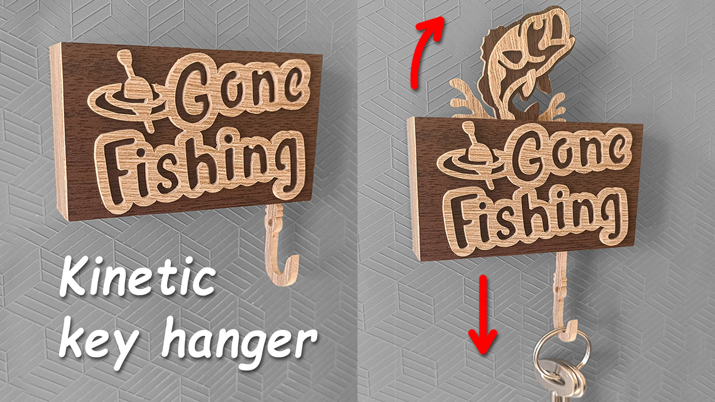 C280-Kinetic Key Hanger Scroll Saw Pattern - Alex Fox Patterns