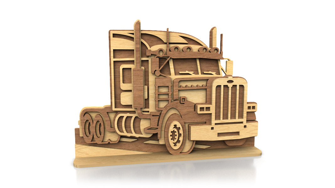C281-Truck Layered Scroll Saw Pattern - Alex Fox Patterns