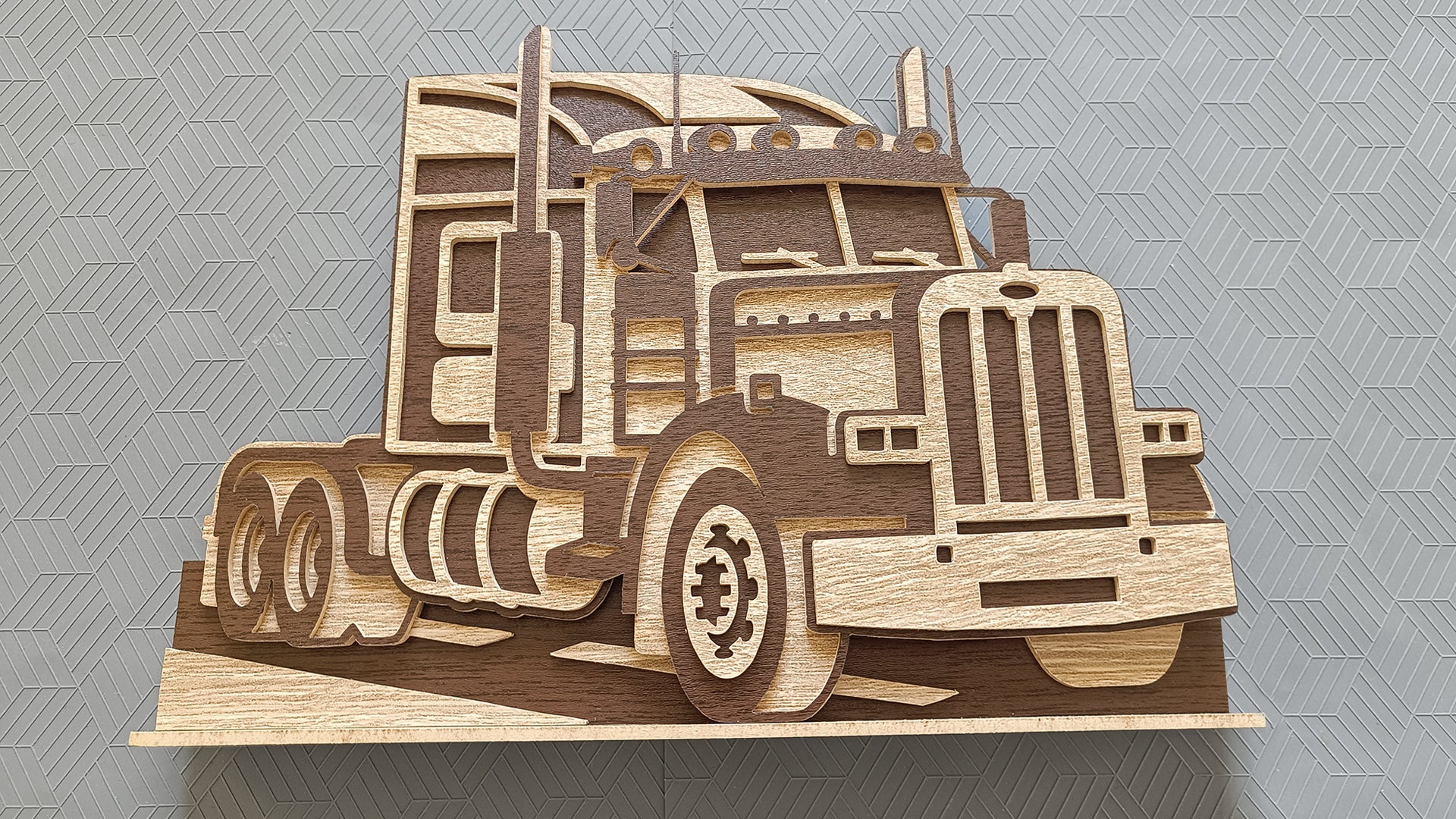 C281-Truck Layered Scroll Saw Pattern - Alex Fox Patterns