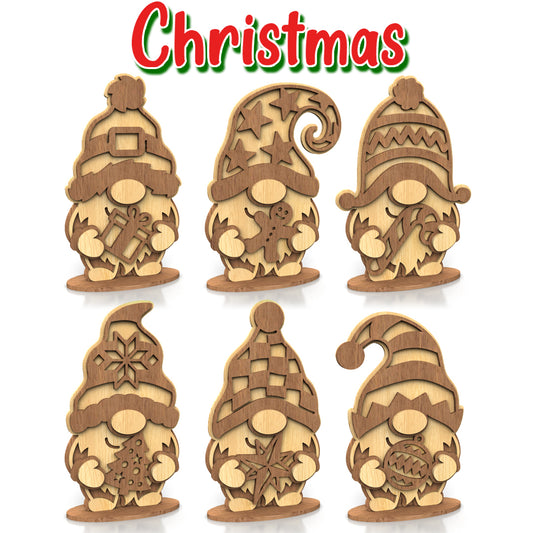 C282-Christmas gnomes  Layered Scroll Saw Patterns — Alex Fox Patterns
