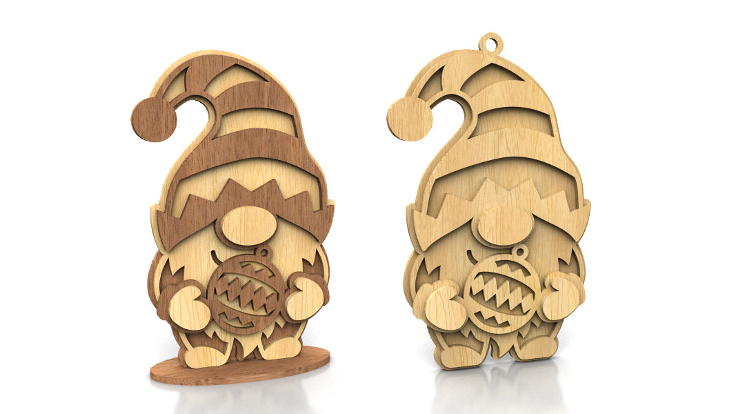 C267-Christmas Gnome Set Layered Scroll Saw Patterns - Alex Fox Patterns