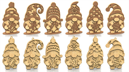 C267-Christmas Gnome Set Layered Scroll Saw Patterns - Alex Fox Patterns