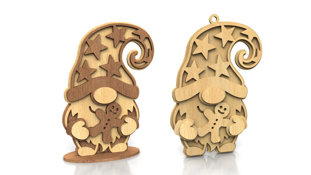 C267-Christmas Gnome Set Layered Scroll Saw Patterns - Alex Fox Patterns