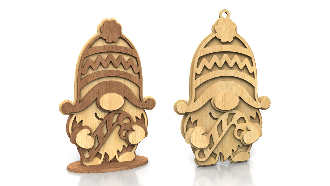 C267-Christmas Gnome Set Layered Scroll Saw Patterns - Alex Fox Patterns