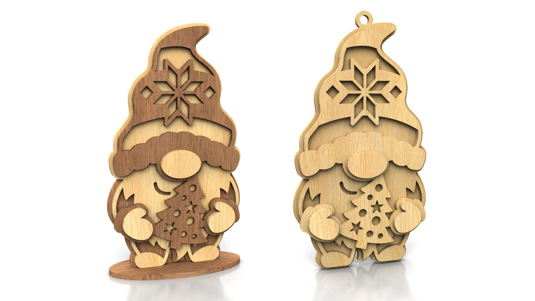 C267-Christmas Gnome Set Layered Scroll Saw Patterns - Alex Fox Patterns