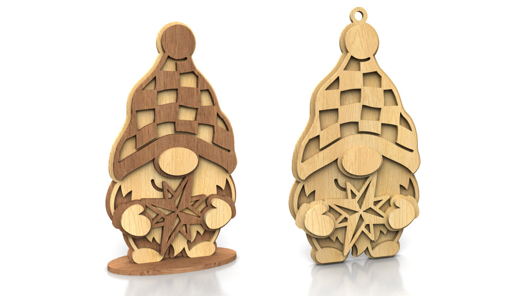 C267-Christmas Gnome Set Layered Scroll Saw Patterns - Alex Fox Patterns