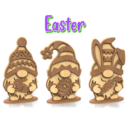 C282-Easter gnomes Layered Scroll Saw Patterns — Alex Fox Patterns