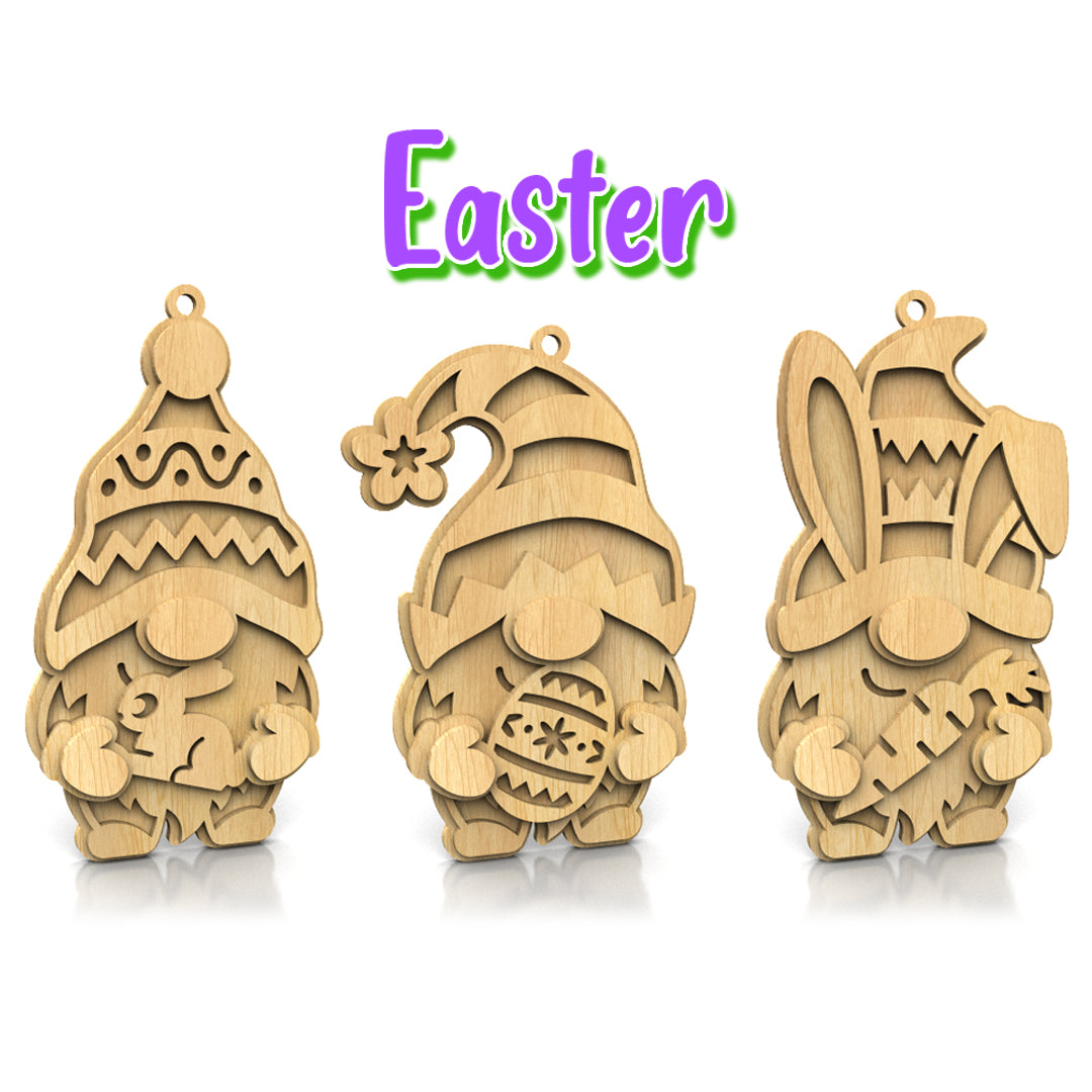 C282-Easter gnomes Layered Scroll Saw Patterns — Alex Fox Patterns