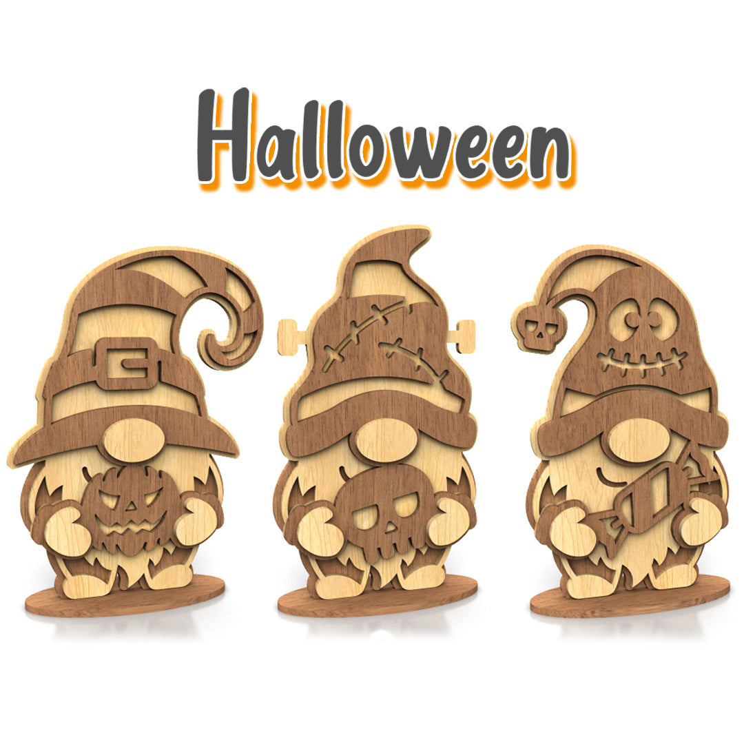 C282-Halloween gnomes Layered Scroll Saw Patterns — Alex Fox Patterns