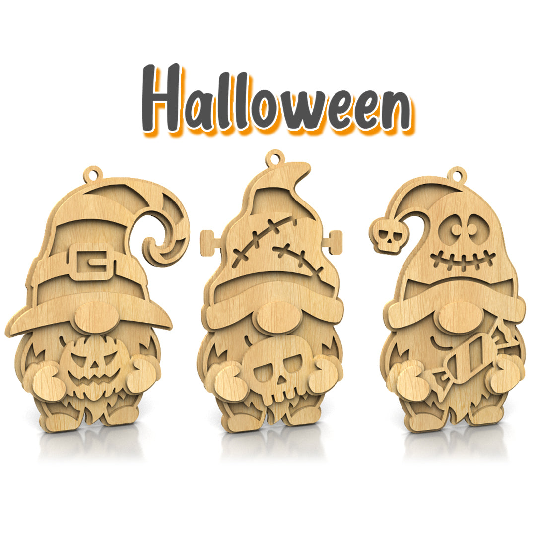 C282-Halloween gnomes Layered Scroll Saw Patterns — Alex Fox Patterns