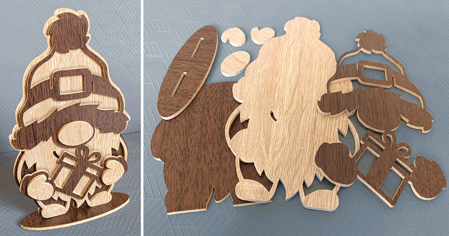 C282-Holiday Gnome Set Layered Scroll Saw Patterns - Alex Fox Patterns