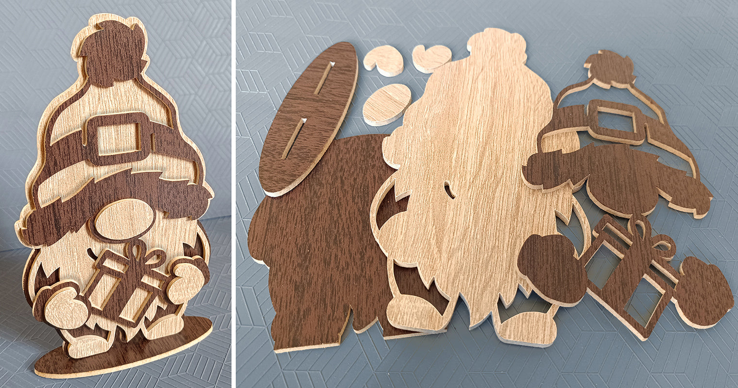 C282-Holiday Gnome Set Layered Scroll Saw Patterns - Alex Fox Patterns