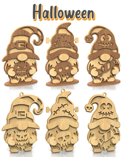 C282-Holiday Gnome Set Layered Scroll Saw Patterns - Alex Fox Patterns