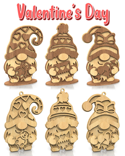 C282-Holiday Gnome Set Layered Scroll Saw Patterns - Alex Fox Patterns