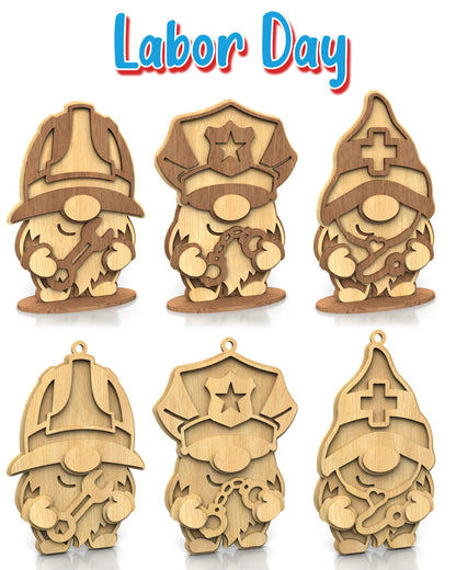 C282-Holiday Gnome Set Layered Scroll Saw Patterns - Alex Fox Patterns