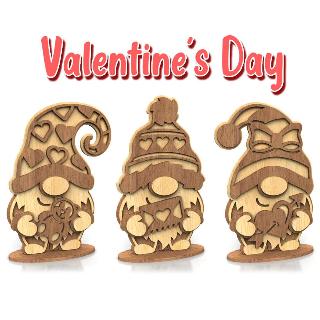 C282-Valentine's Day gnomes Scroll Saw Patterns — Alex Fox Patterns