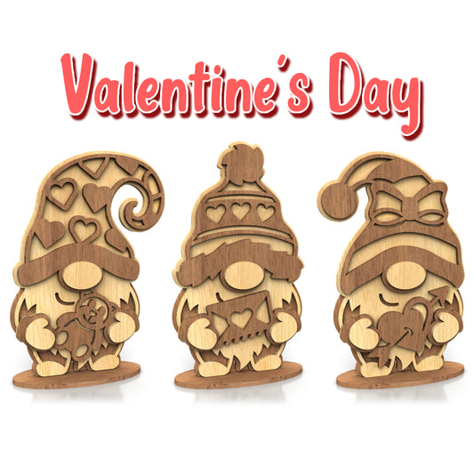 C282-Valentine's Day gnomes Scroll Saw Patterns — Alex Fox Patterns