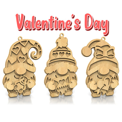 C282-Valentine's Day gnomes Scroll Saw Patterns — Alex Fox Patterns