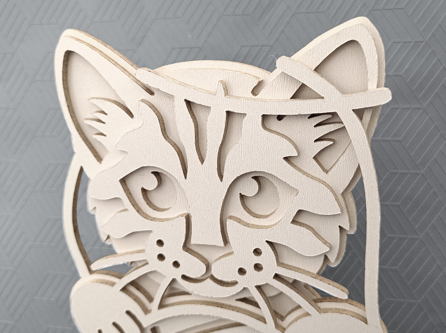 C283-Kitten Layered Scroll Saw Pattern - Alex Fox Patterns