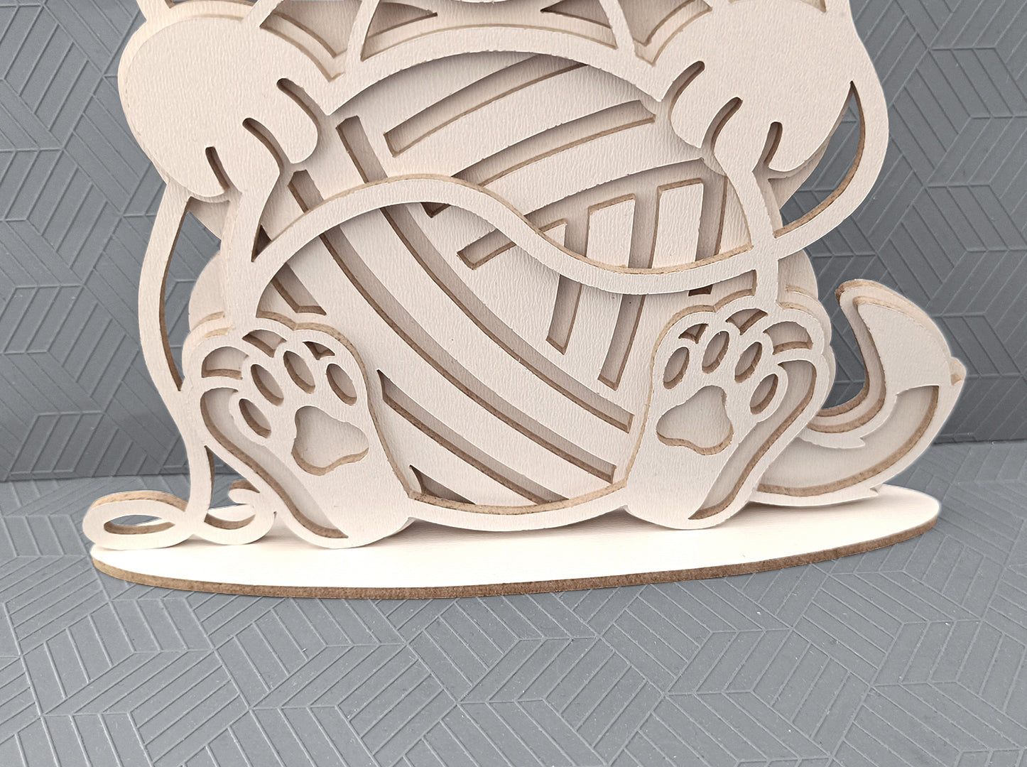 C283-Kitten Layered Scroll Saw Pattern - Alex Fox Patterns