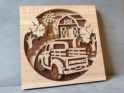 C284-Pickup Layered Scroll Saw Pattern - Alex Fox Patterns